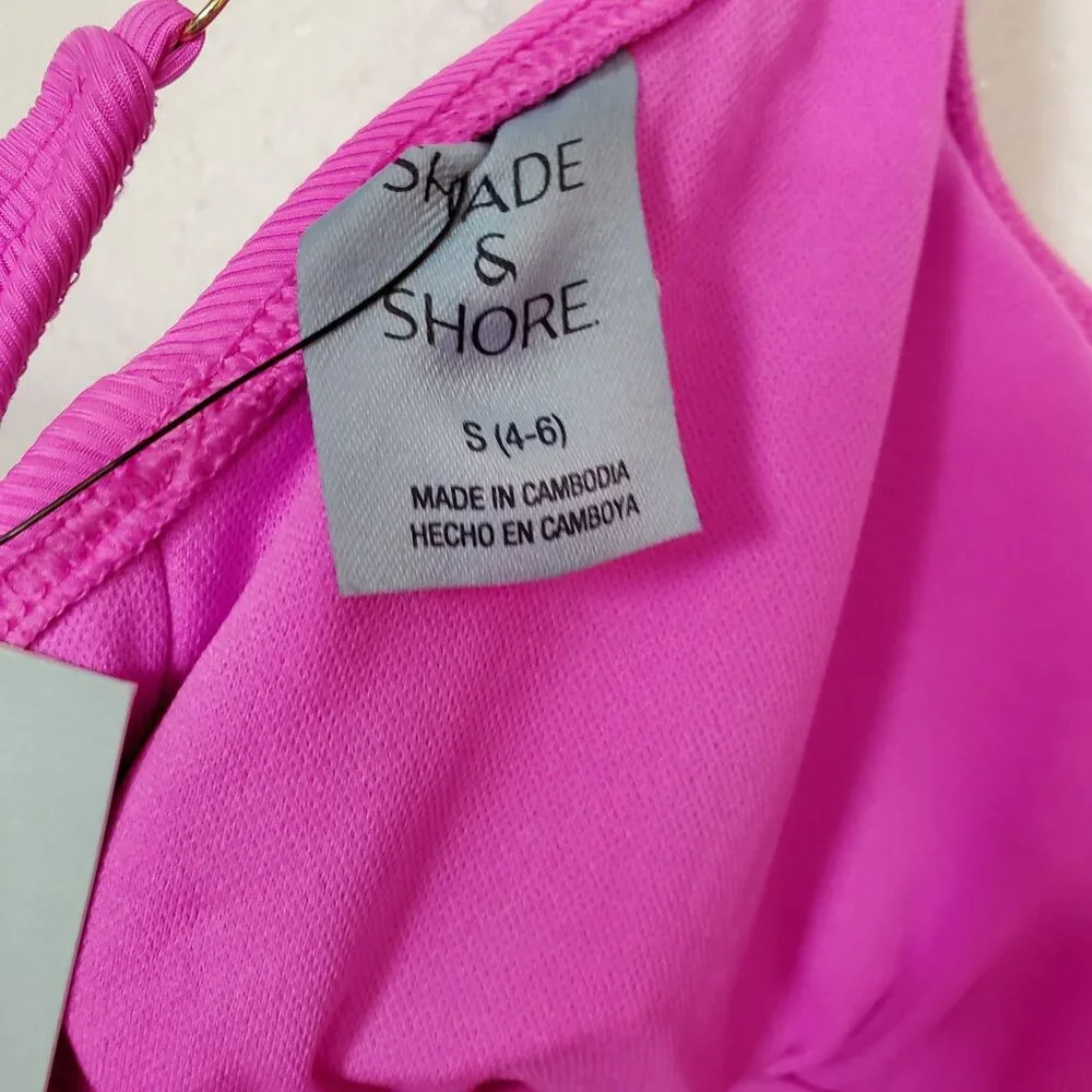 Shade & Shore Pink One-Piece Swimsuit With Adjustable Straps & Side Ties Medium - Picture 5 of 8